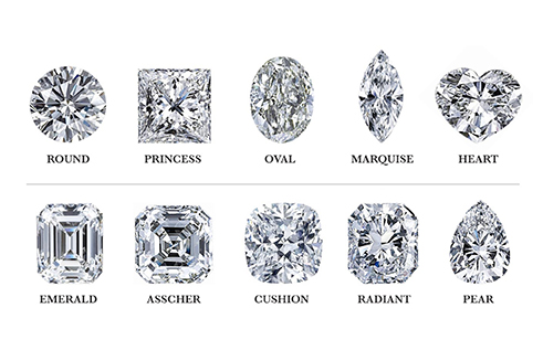 An array of different diamonds on display - diamond exchange cash